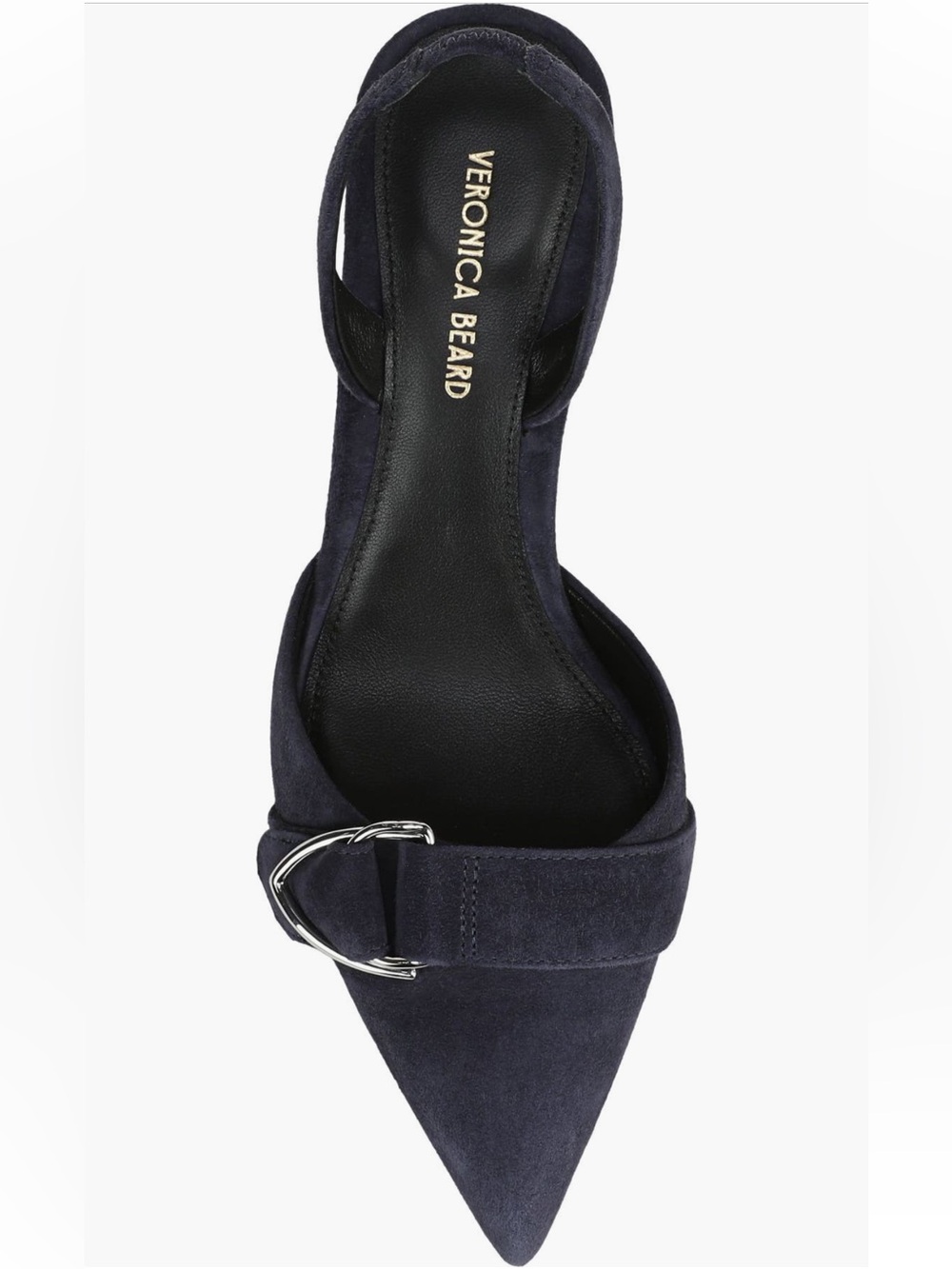 NEW Veronica Beard Loralyn Slingback Pointed Toe Pump in Navy Suede - Picture 5 of 13
